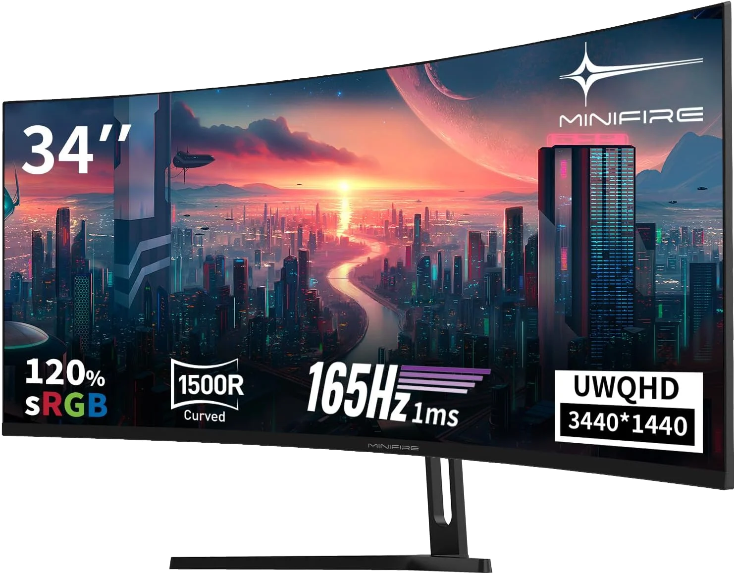Minifire 34 Zoll UWQHD Curved Gaming Monitor